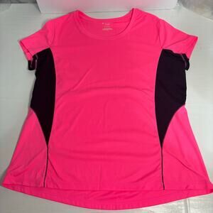 Tek Gear DryTek Hot Pink Athletic Tee XL Mesh High-Low Workout